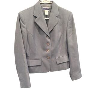 Pendleton Womens Linen Blend Single Breasted Blazer 4P Baby Blue Classic Career